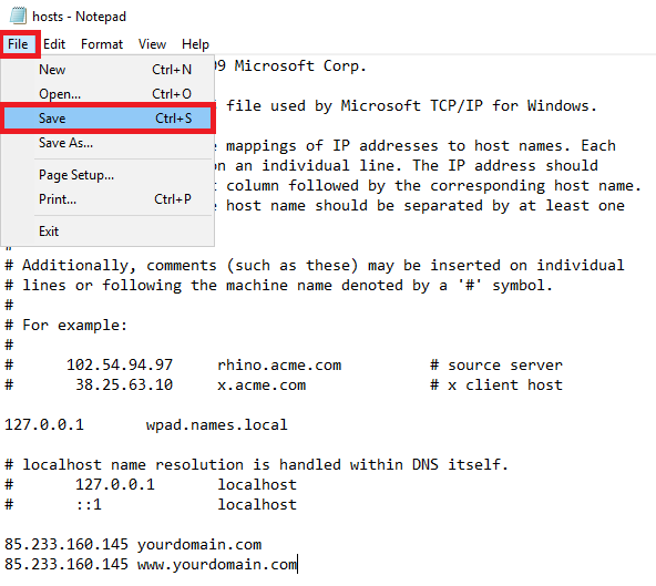 save hosts file save hosts file