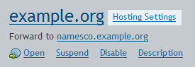 hosting settings