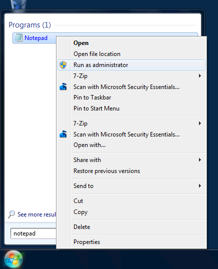 Windows Vista and 7 Notepad
