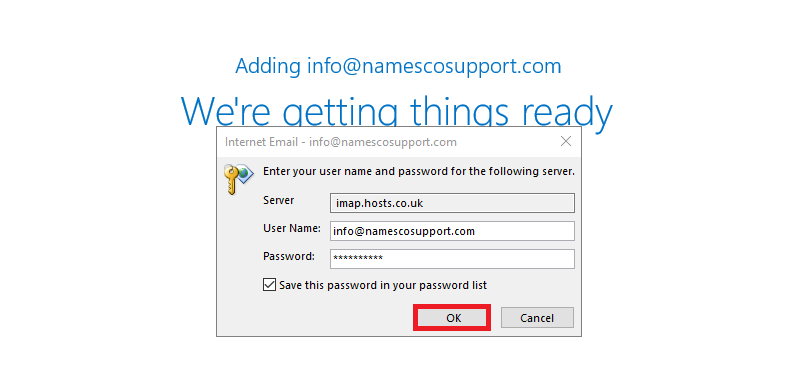 How to setup an IMAP account in Outlook 2016