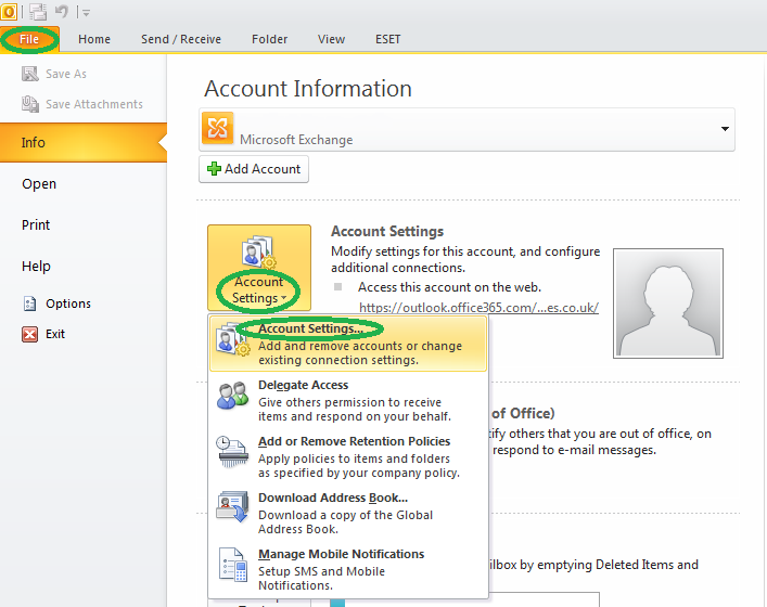 How to update Microsoft Outlook 2010 after migration