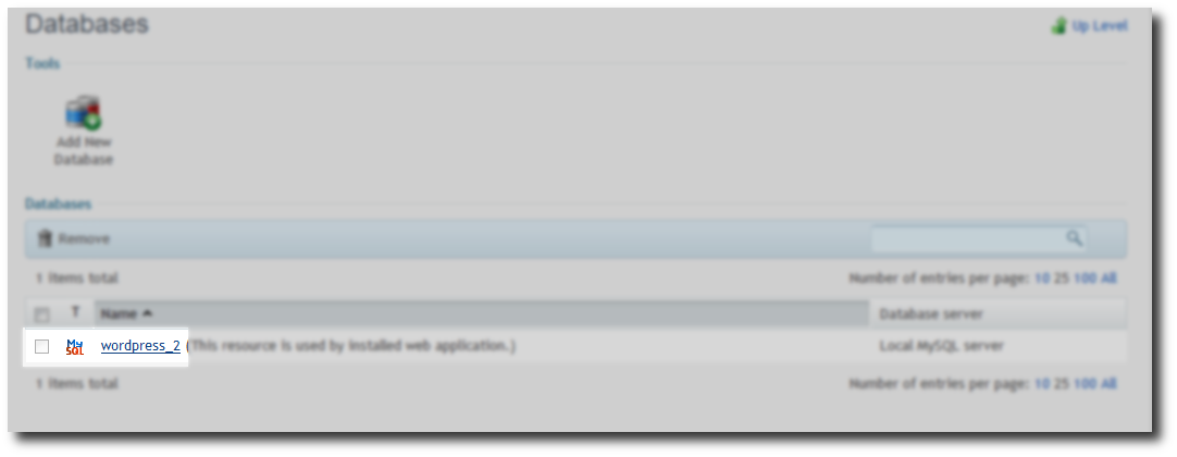 Select database name Select database name