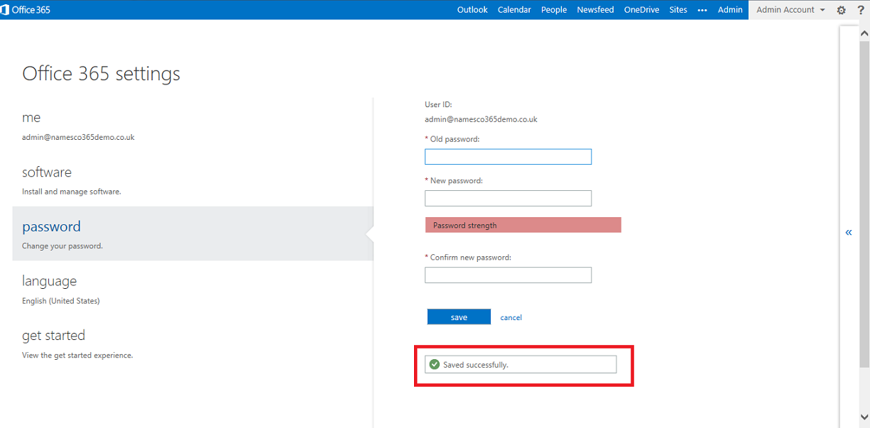 how to reset email password in office 365