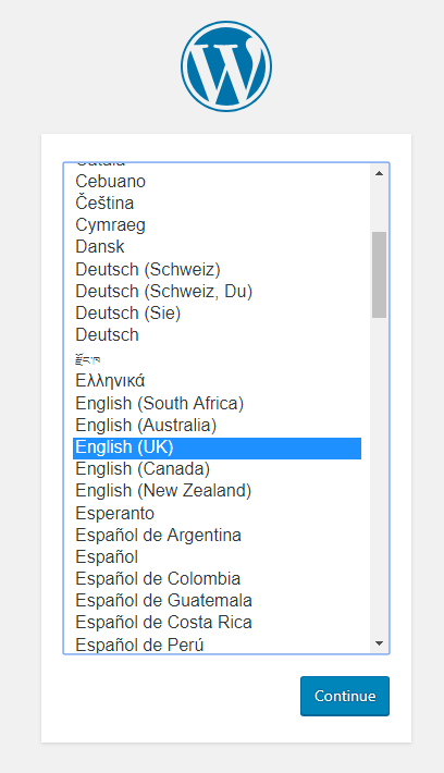 wordpress select language