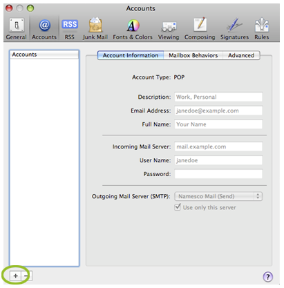 how to set up imap account in appple mail