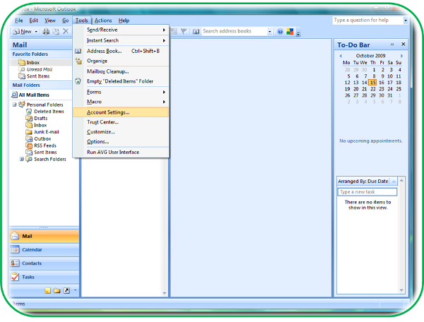 Настройка вида outlook 2007