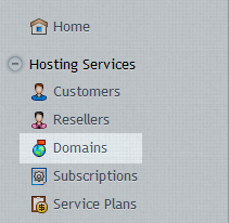 Domains menu