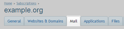 mail tab option