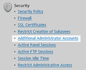 Security Additional Admin