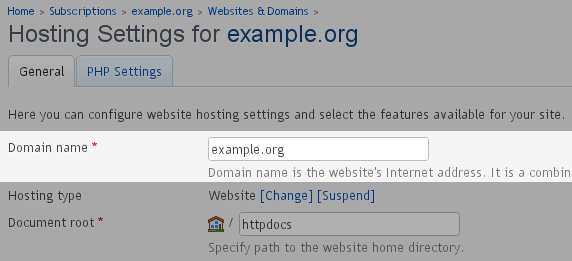 Change - Domain Name Change - Domain Name