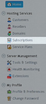 Menu - Subscriptions Menu - Subscriptions