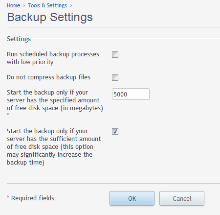 backup settings backup settings