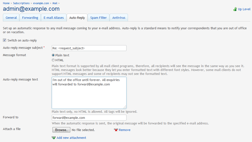 Email autoresponder Email autoresponder
