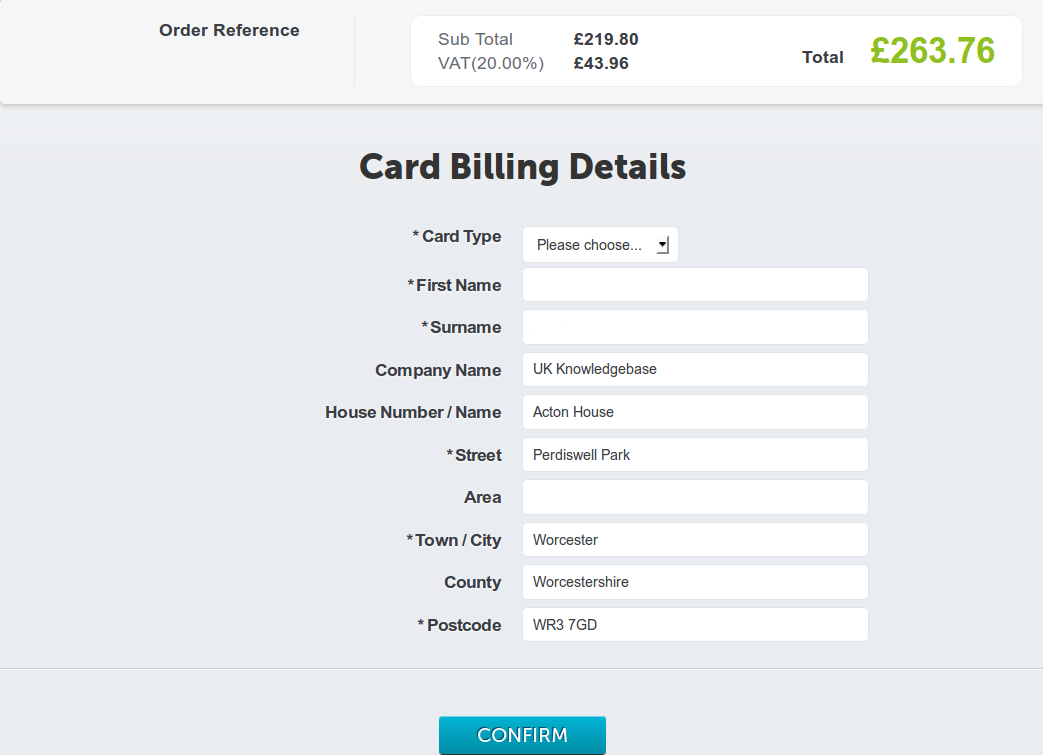 billing details